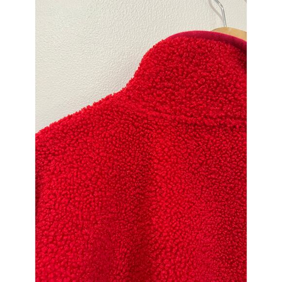 LOFT Red Fleece Pullover Cozy Casual Valentine Winter Top Size XL - Picture 8 of 8